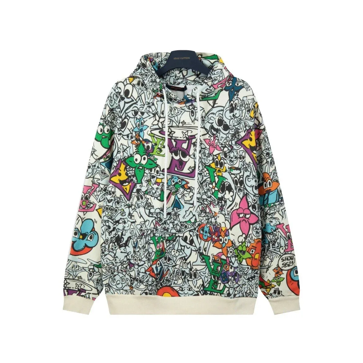 Louis Vuitton Louis Vuitton Monogram 20 Multicolor Print Hoodie Cream