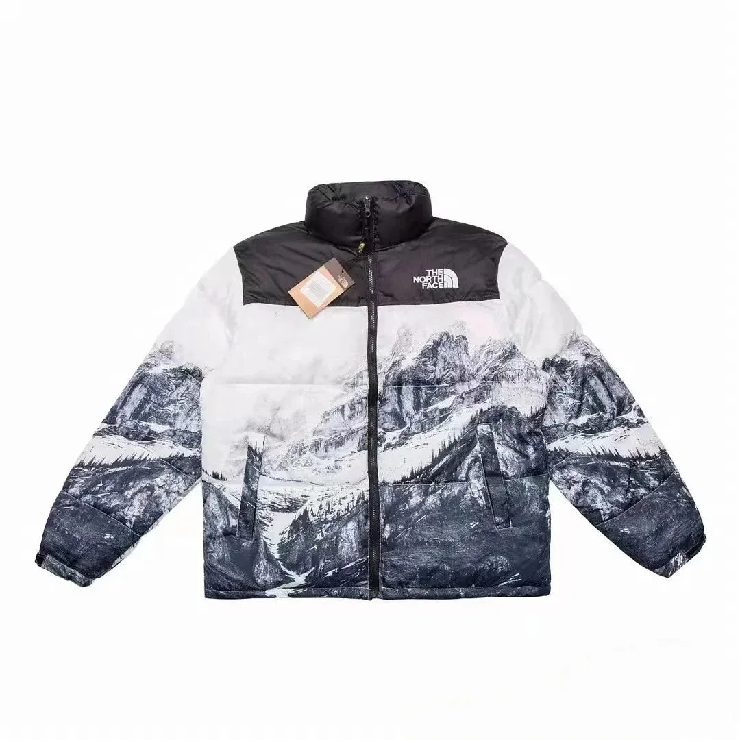 The North Face The North Face Nuptse Mountain Print Parka White - 1