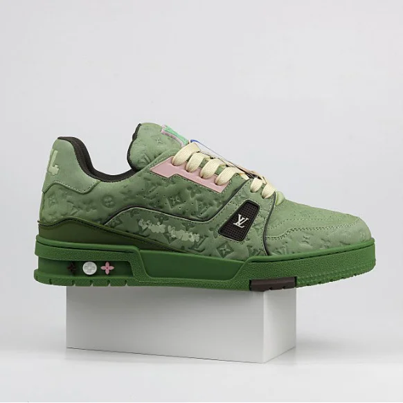 Louis Vuitton Louis Vuitton LV Trainer Green/Pink Monogram Sneakers Green