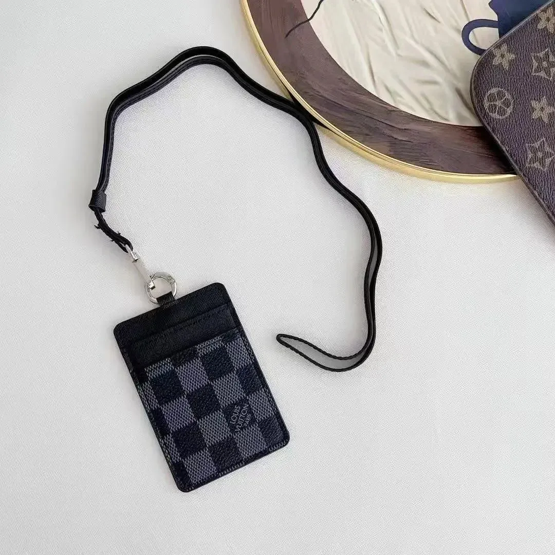 Louis Vuitton Louis Vuitton Monogram Card Holder Lanyard Black Black