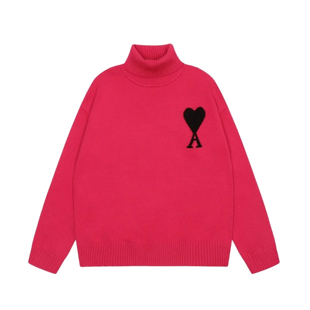 Ami Paris Ami Paris Ami de Coeur Ami-28-02 Pink Turtleneck Sweater Pink - 1