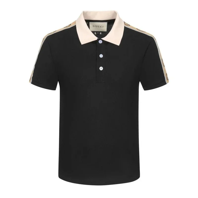 Gucci Gucci Polo Shirt Black/Gold Trim Men's Black - 1