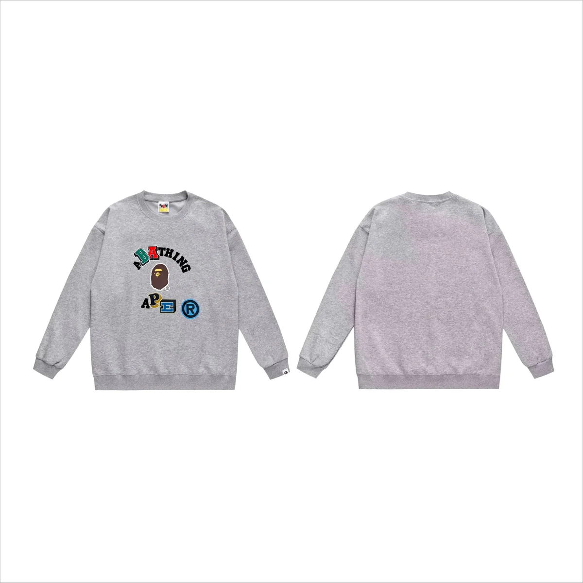 A Bathing Ape A Bathing Ape BAPE STA Grey Crewneck Sweatshirt Grey - 1