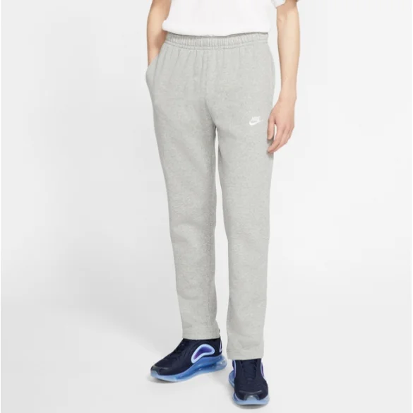 Nike Nike Club Fleece Pants Grey Solid Men's Bottoms Grey - 1
