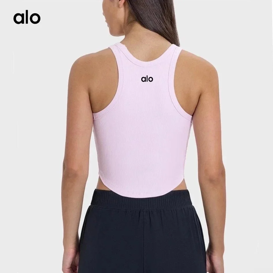 Alo Yoga Alo Sweet Pink Ribbed Crop Top Pink - 1