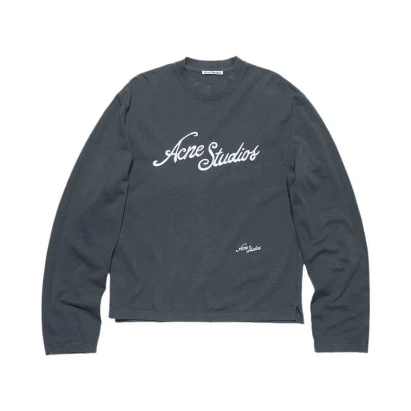 Acne Studios Acne Studios Face Grey Long-Sleeve T-Shirt Grey - 1