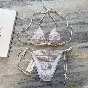 Dior Christian Dior Metallic Silver Lingerie Set Silver