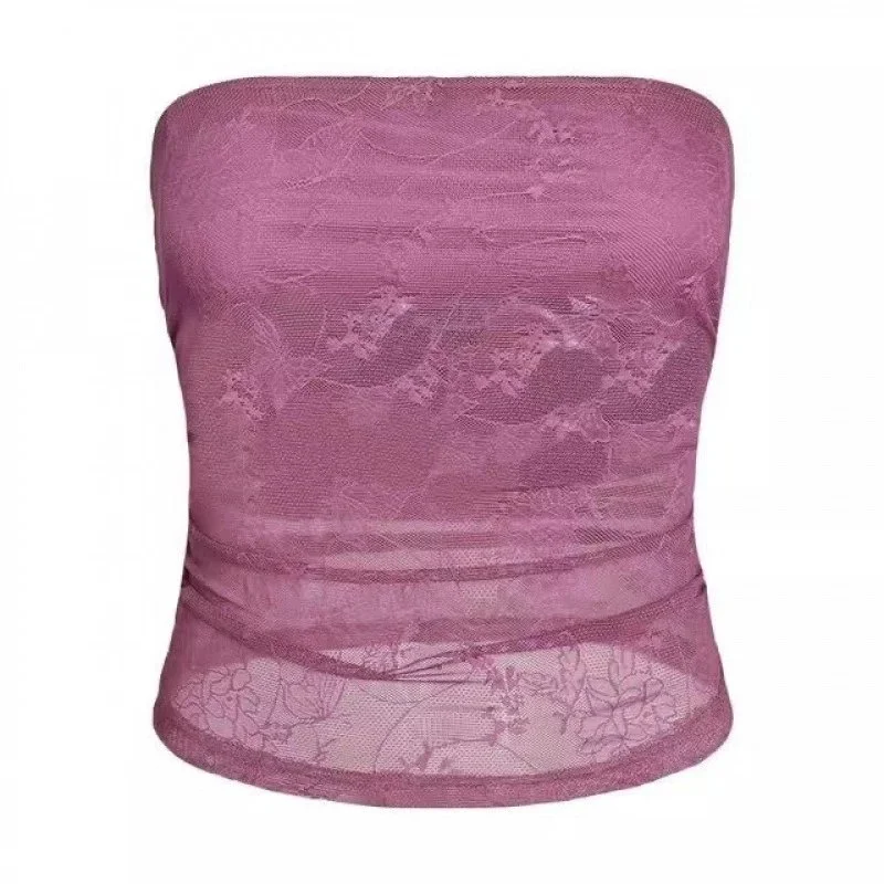 Other Purple Lace Strapless Top Casual Purple - 1