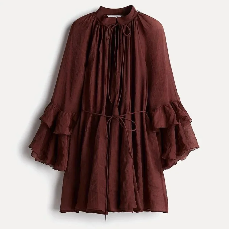 Other Deep Rust Red Casual Dress Red - 1