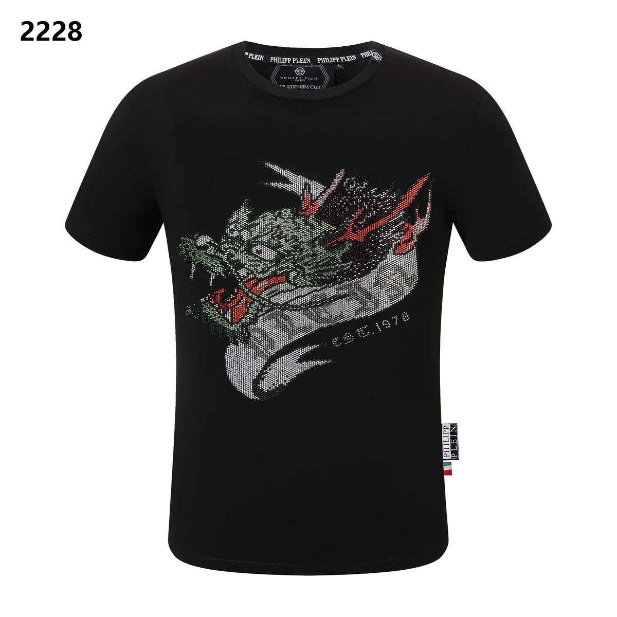 Philipp Plein Philipp Plein Dragon Print T-Shirt Black Black - 1