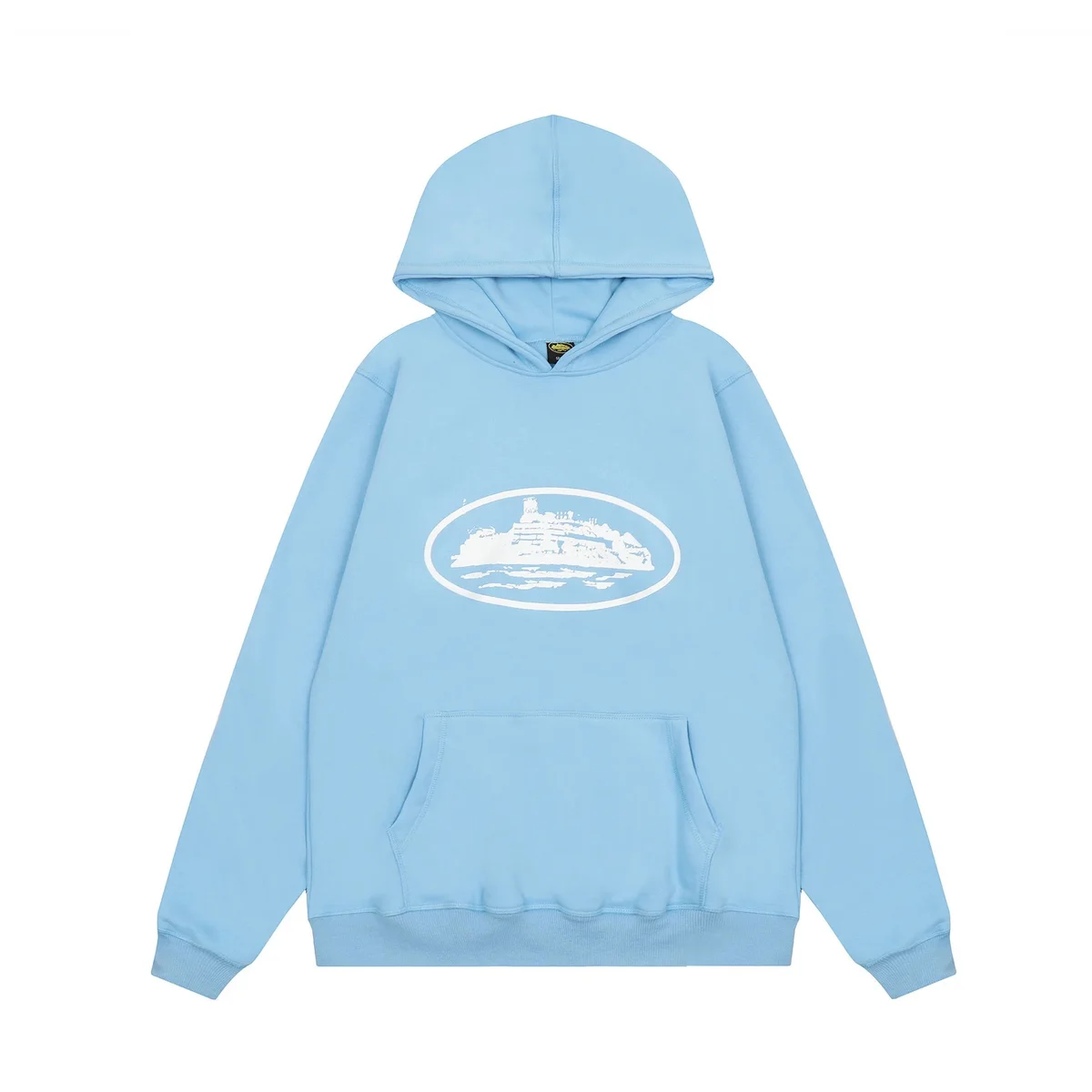 Other Sky Blue Oversized Hoodie with Ship Graphic Blue - 1
