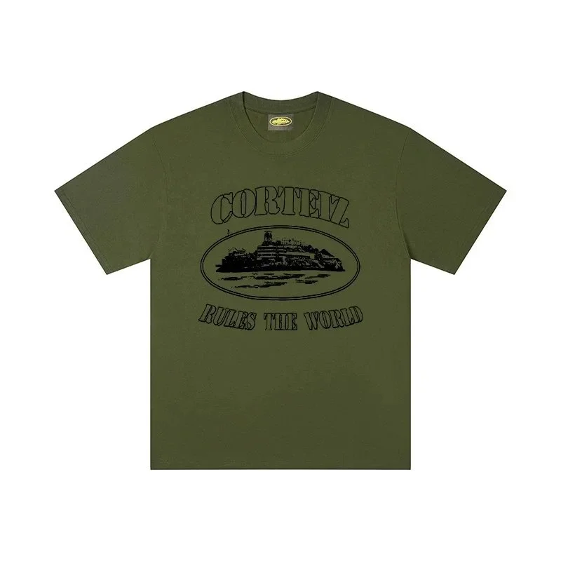 Corteiz Cortez Rules the World Olive Green T-Shirt Green - 1