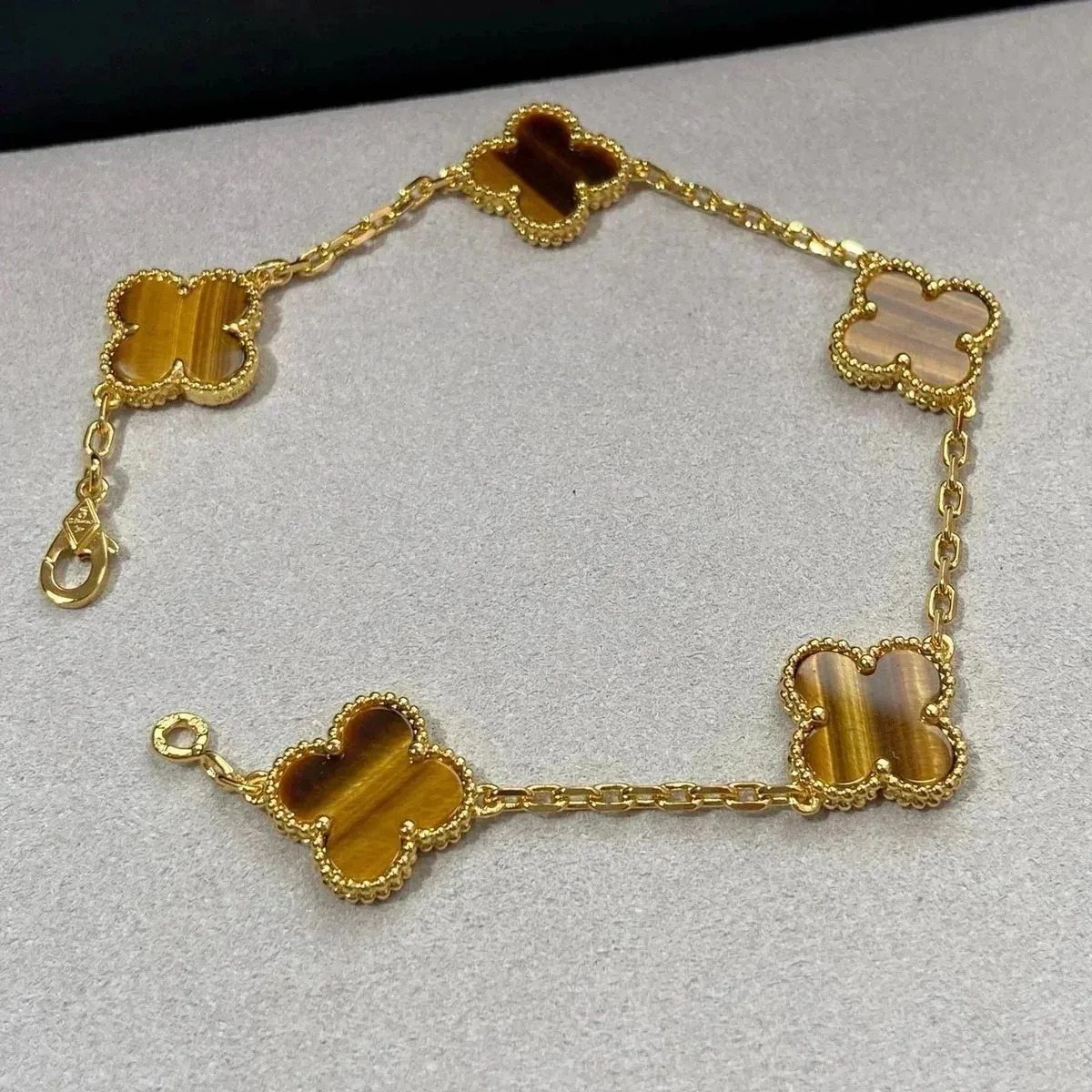 Van Cleef & Arpels Van Cleef & Arpels Alhambra Tiger's Eye Bracelet Brown