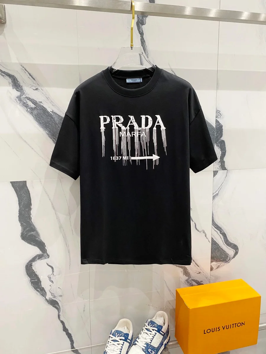 Prada Prada PRADA MARFA Print Black T-Shirt Black