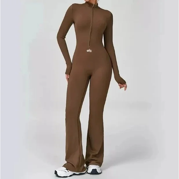 Other Brown Zip-Up Jumpsuit Brown - 1