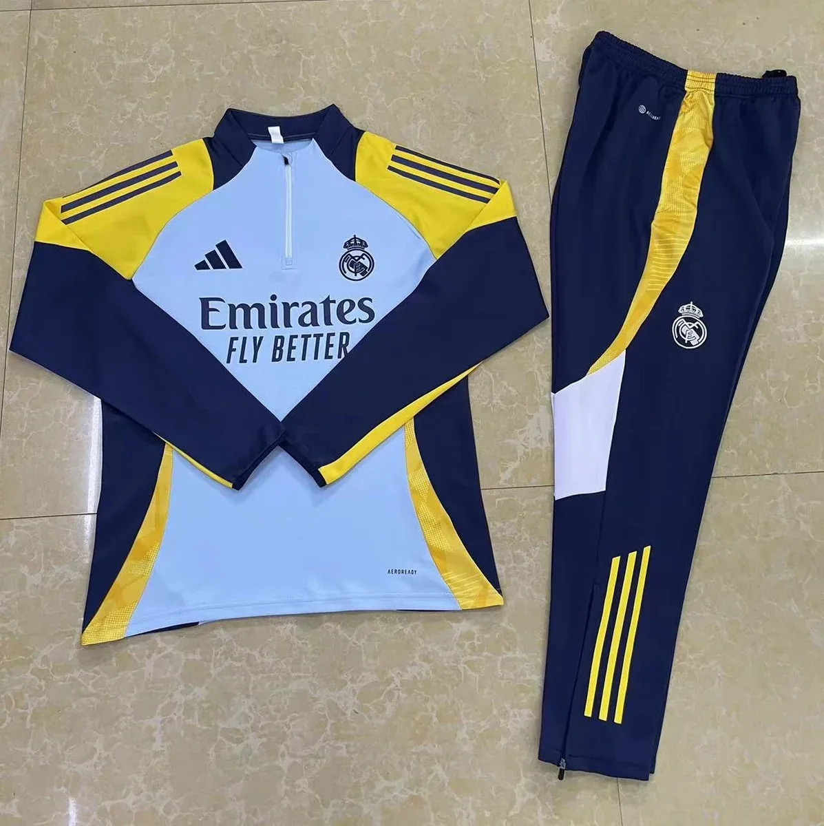 Adidas Adidas Real Madrid Light Blue Training Suit Blue - 1