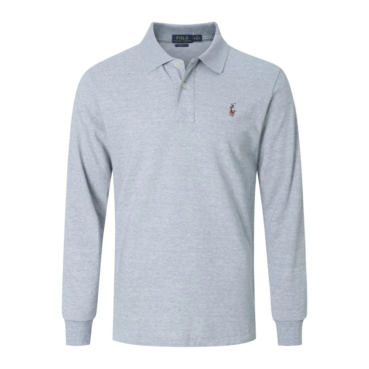 Polo Ralph Lauren Polo Ralph Lauren Big Pony Grey Long Sleeve Polo Shirt Grey - 1