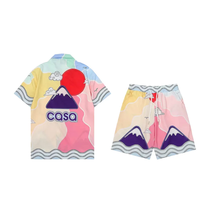 Other Casa Colorful Mountain Print Shorts Set Multicolor - 1
