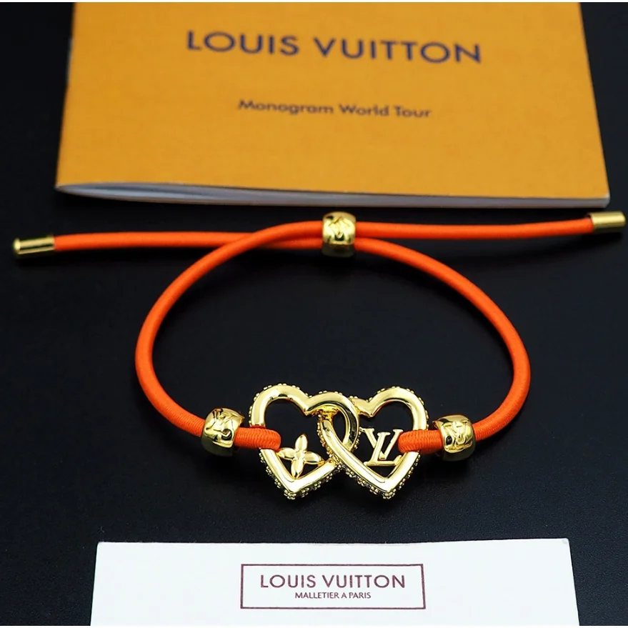 Louis Vuitton Louis Vuitton Monogram Red Heart Cord Bracelet Red