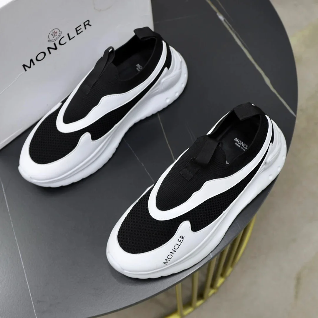 Moncler Moncler Black/White Slip-On Sneakers Multicolor