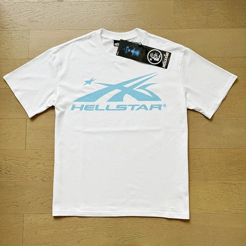Hellstar Hellstar White/Blue Graphic T-Shirt White - 1