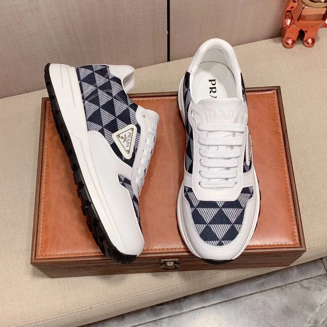 Prada Prada Runners White/Blue Mesh Sneakers White - 1