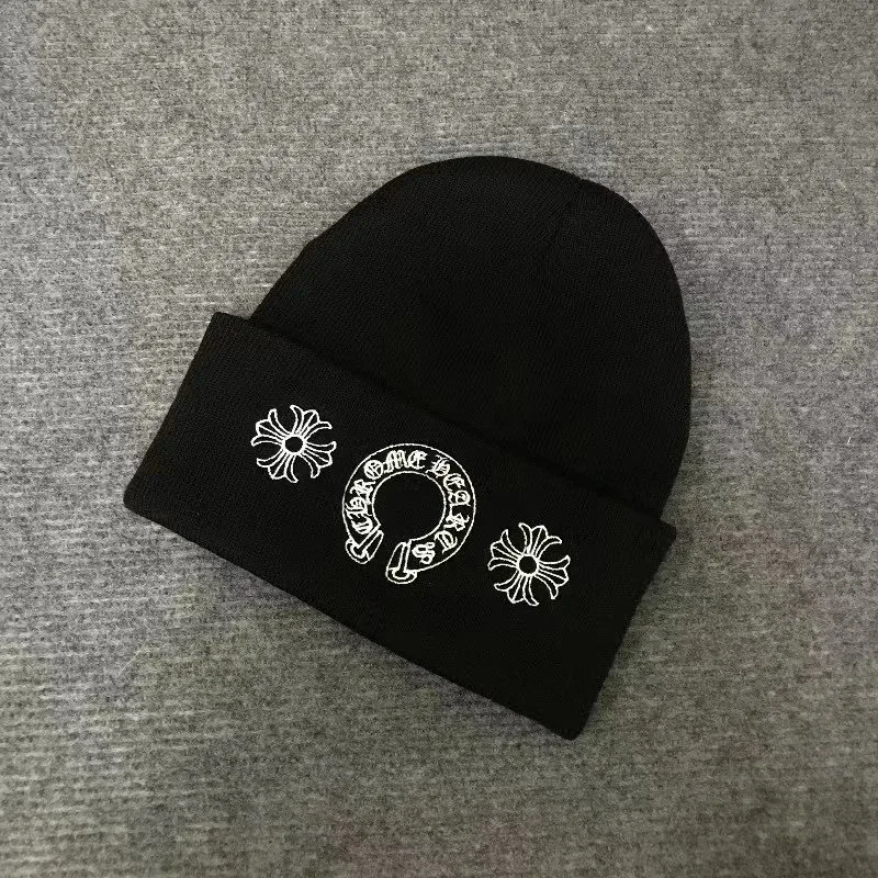 Chrome Hearts Chrome Hearts Cemetery Cross Triple White Beanie Black