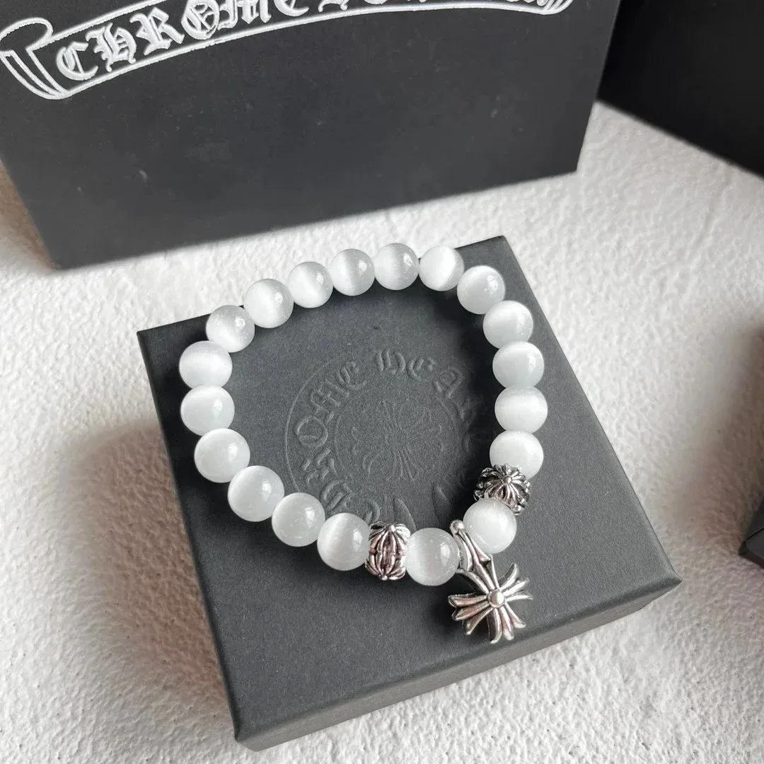 Chrome Hearts Chrome Hearts White Bead Cross Charm Bracelet White - 1