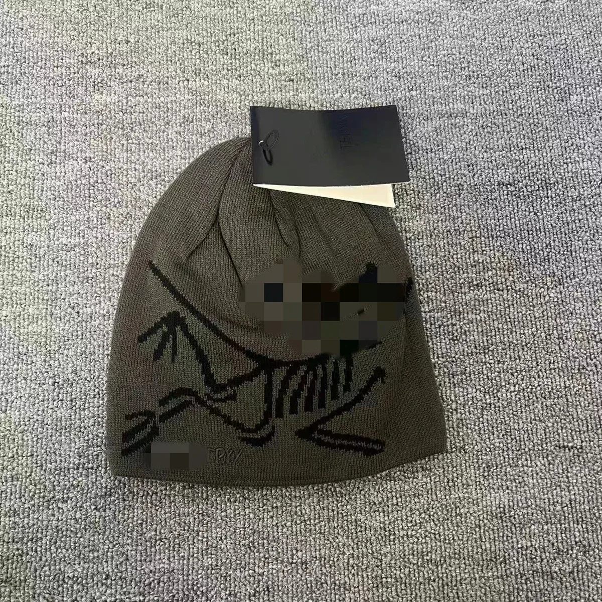 Other Beanie with Skull Print in Deep Grey Headwear Grey - 1
