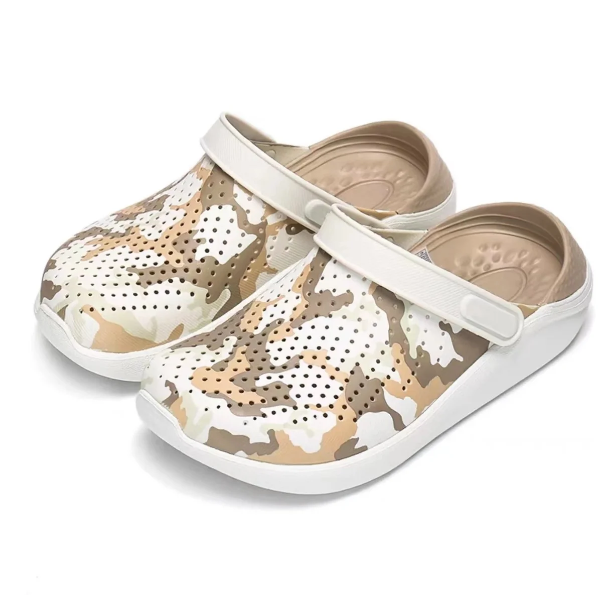 Crocs Crocs Classic Clog Khaki Camo Beige Clogs Beige - 1
