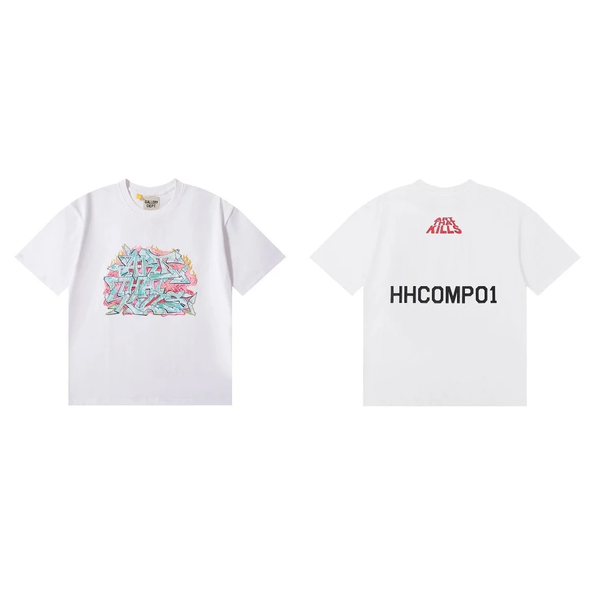 Gallery Dept. Flame Text White T-Shirt