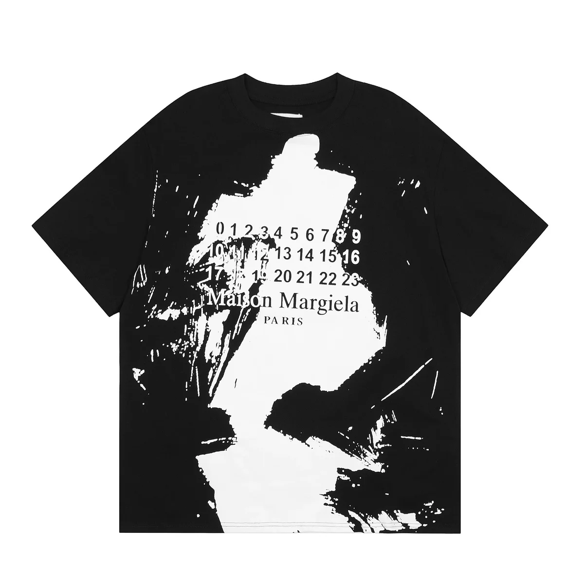 Maison Margiela Maison Margiela Tabi Black White Graphic T-Shirt Black - 1