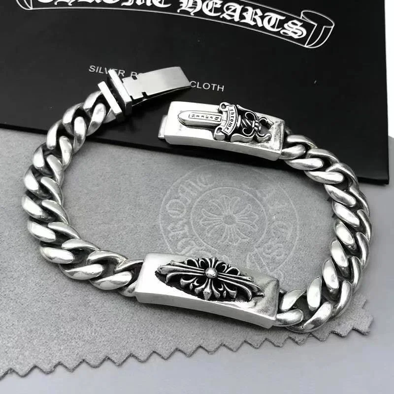 Chrome Hearts Chrome Hearts Floral Cross Silver Bracelet Silver