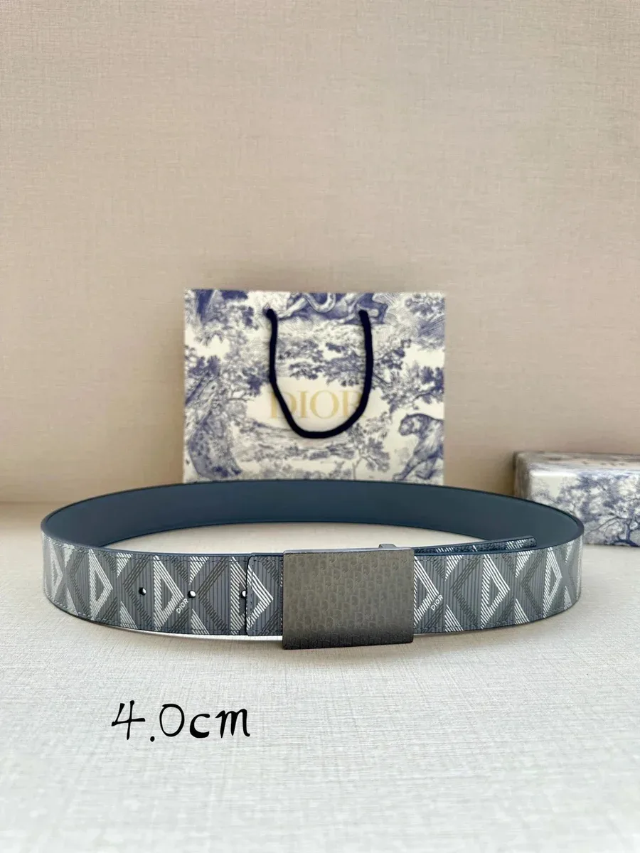 Dior Dior Oblique Reversible Belt Grey/Blue Grey