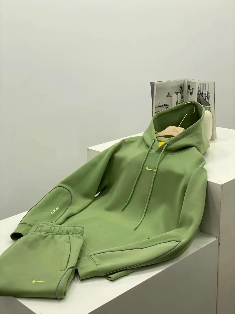 Nike Nike Air Force 1 Grass Green Hoodie & Shorts Set Green - 1