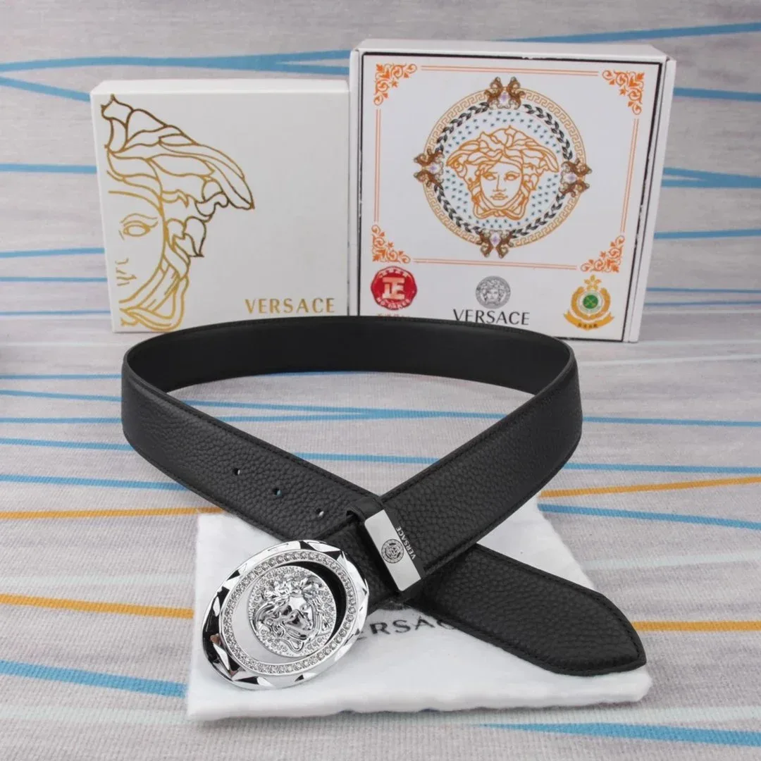 Versace Versace Medusa Black Leather Belt Black - 1
