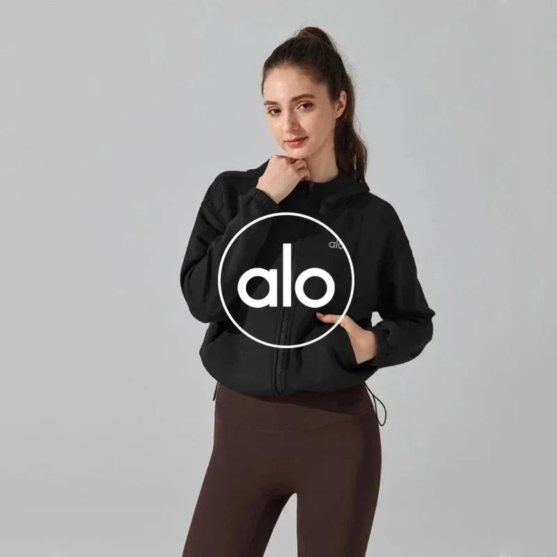 Alo Yoga Alo Black Zip-Up Hoodie Black - 1