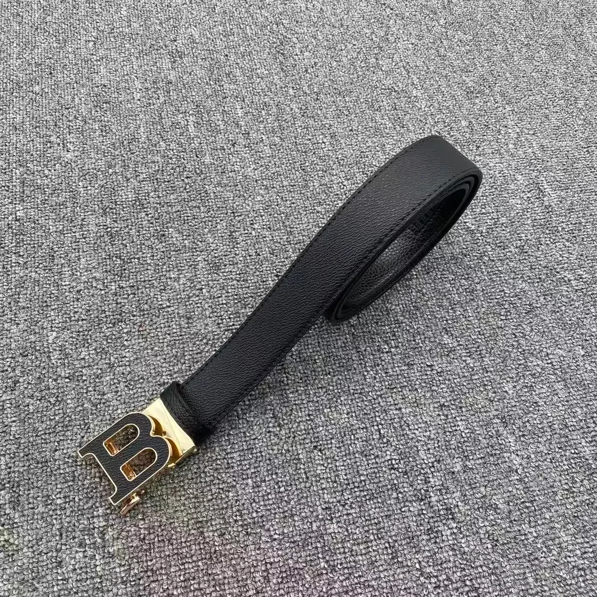 Burberry Burberry TB Monogram Belt Black Leather Black - 1