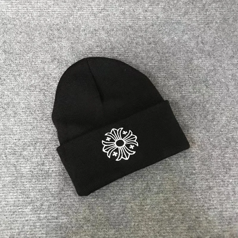 Chrome Hearts Chrome Hearts Black Cross Flower Beanie Black - 1