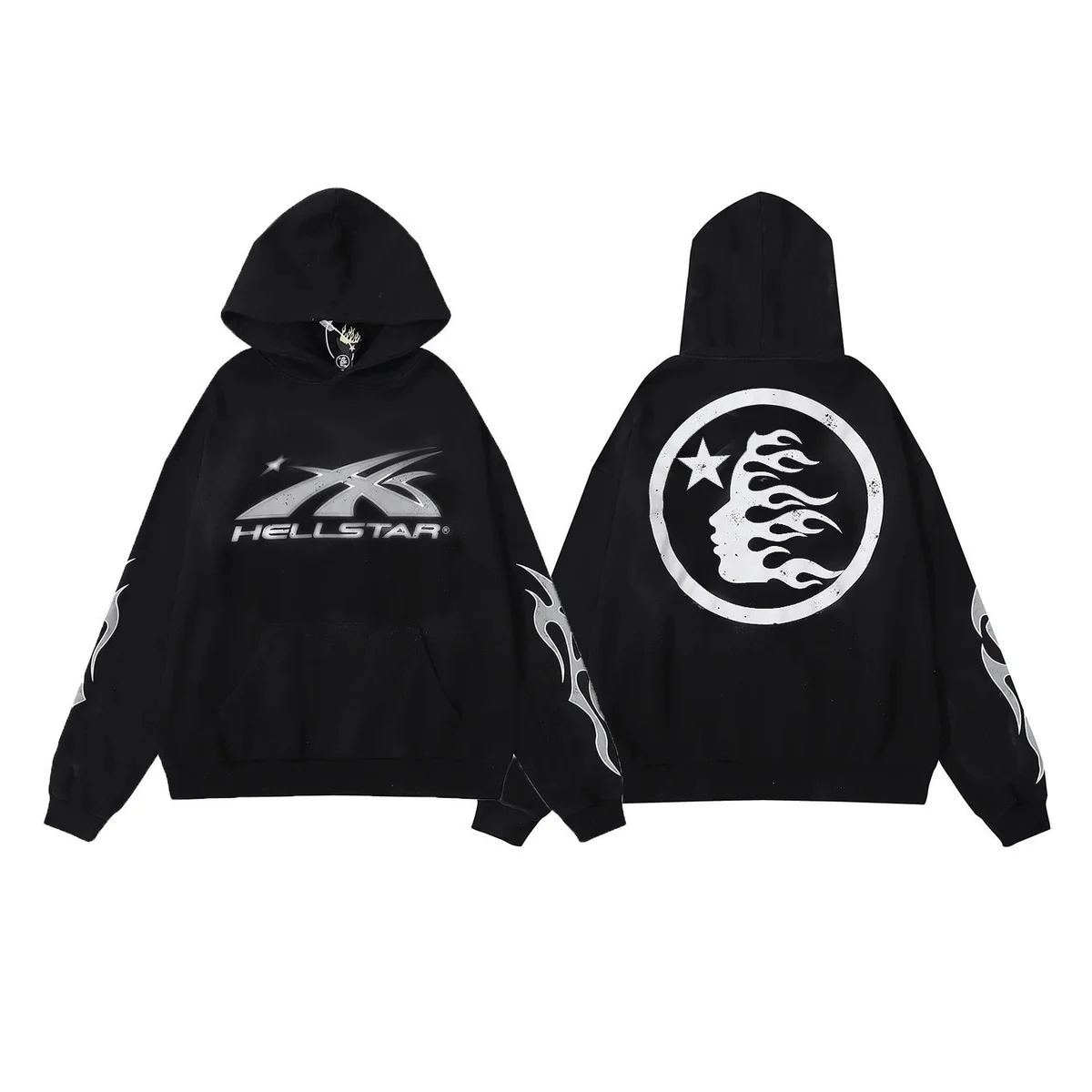 Hellstar Hellstar Studios Black Cotton Hoodie Black - 1