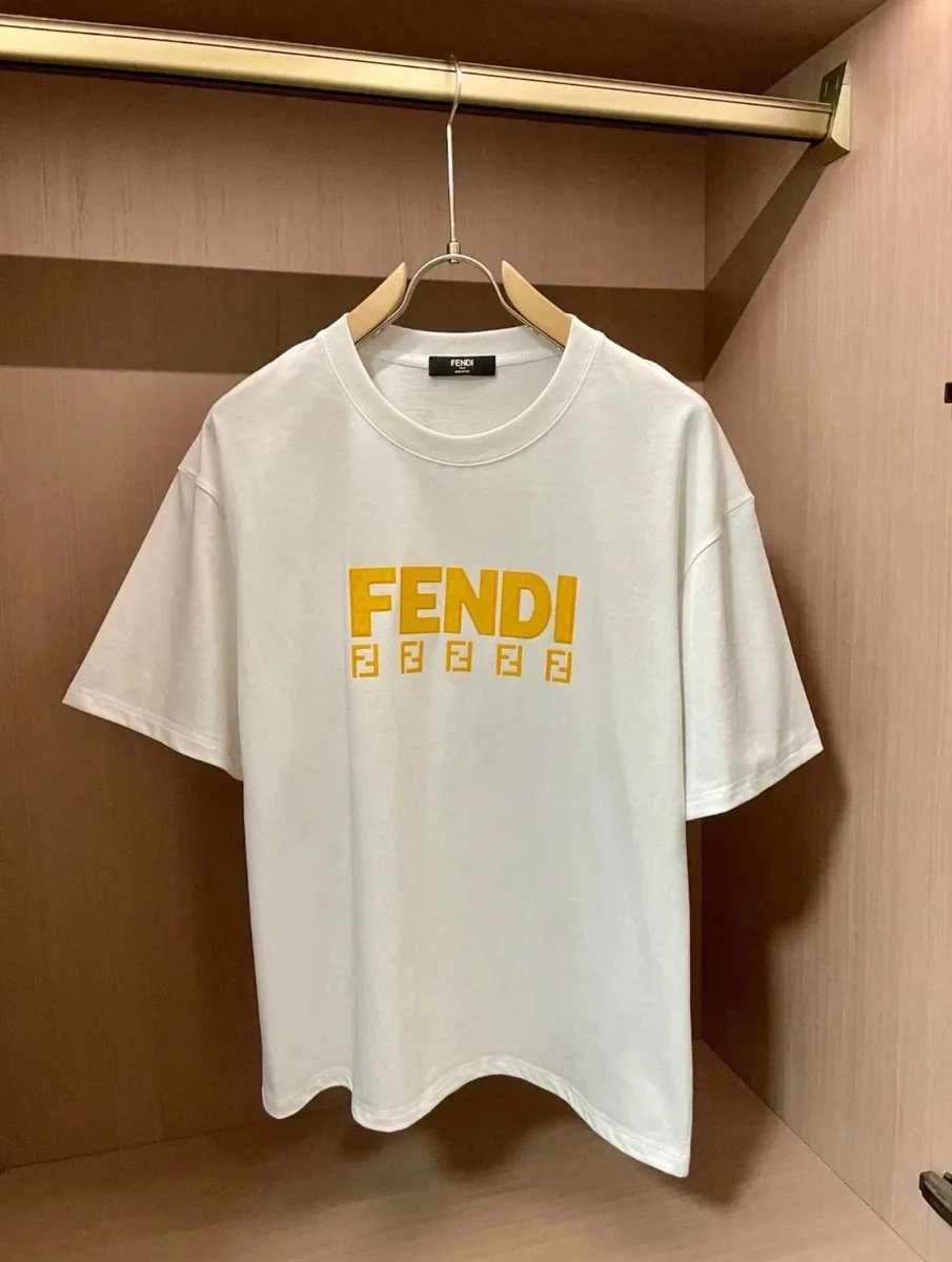 Fendi Fendi FF Logo White/Yellow T-Shirt White