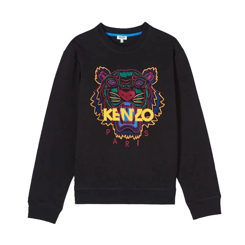 Kenzo Kenzo Tiger Black Sweatshirt with Multicolor Graphic Black