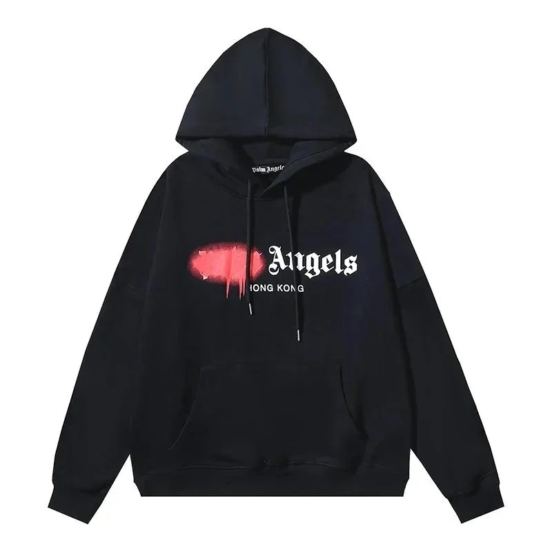 Palm Angels Palm Angels Angels Black/Red Splatter Hoodie Black