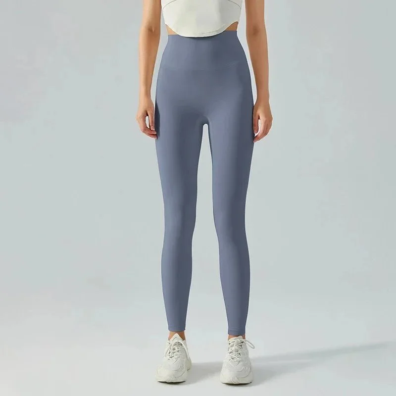 Other Mid Blue Solid Leggings Women's Bottoms Blue - 1