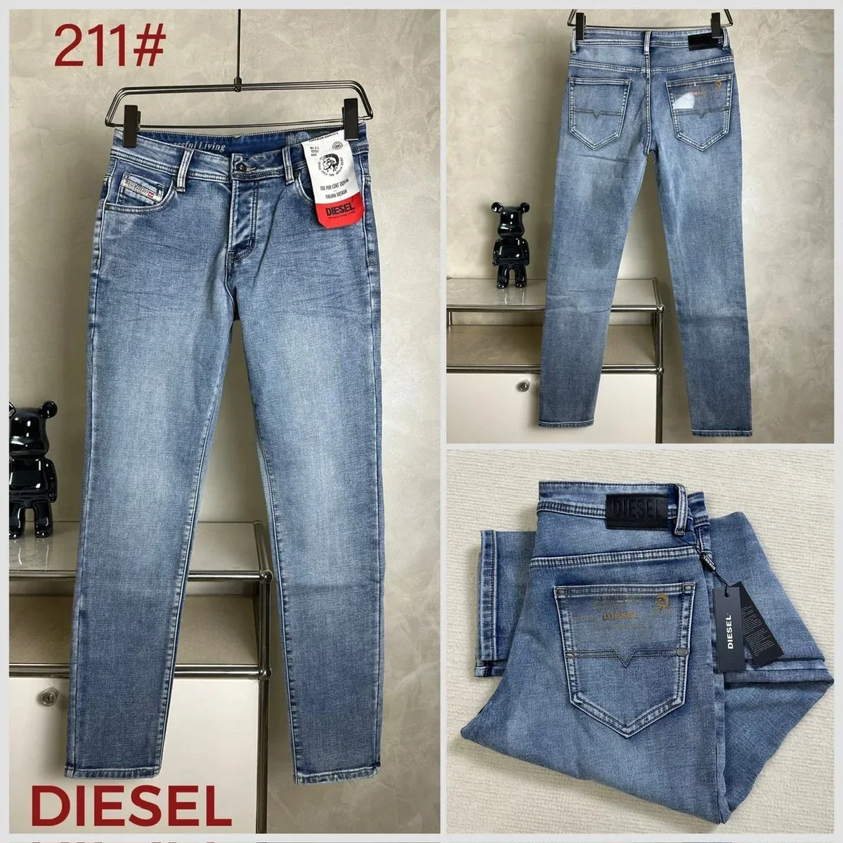 Diesel Diesel Light Wash Skinny Jeans Blue - 1