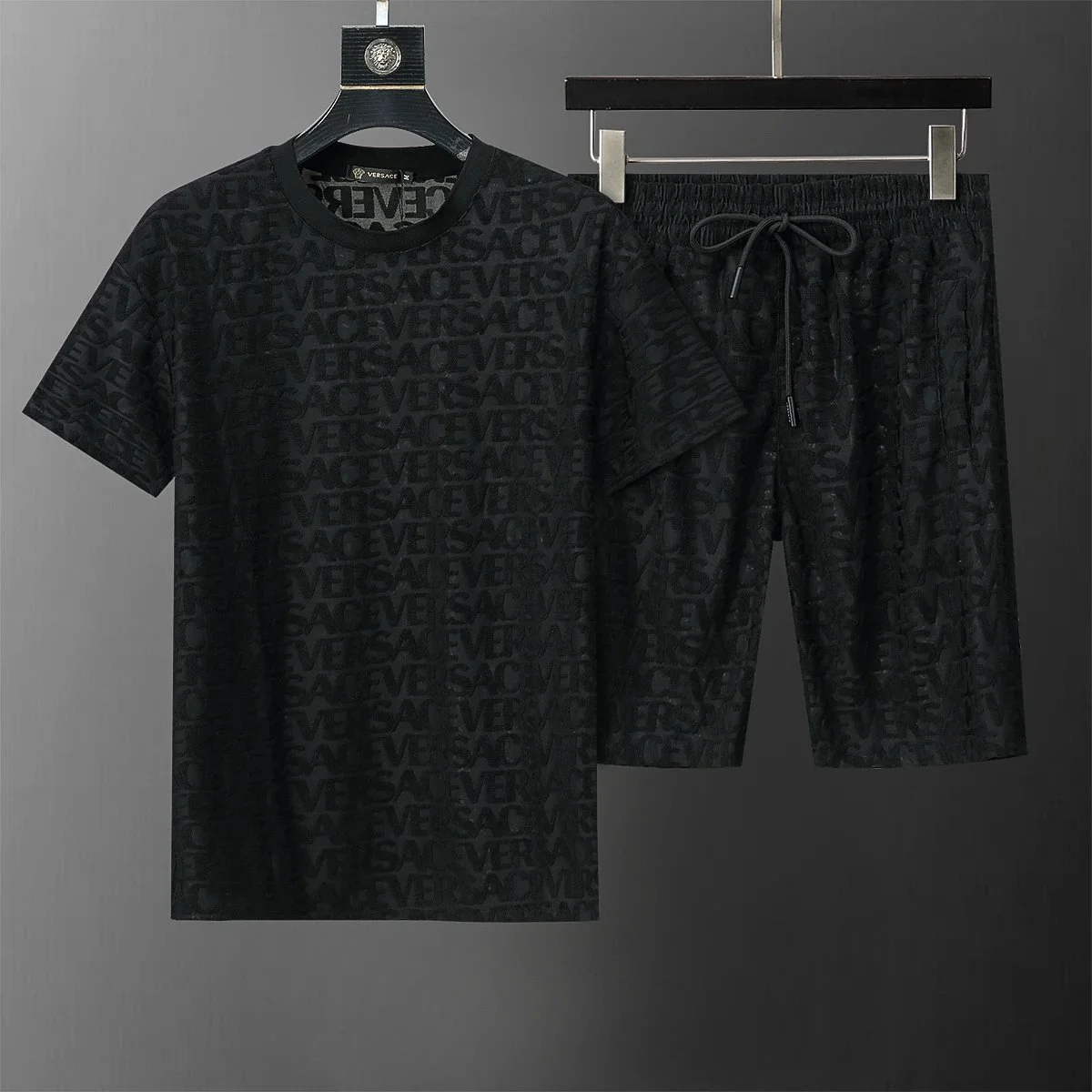 Versace Versace Classic Logo Tonal Black Co-ord Set Black