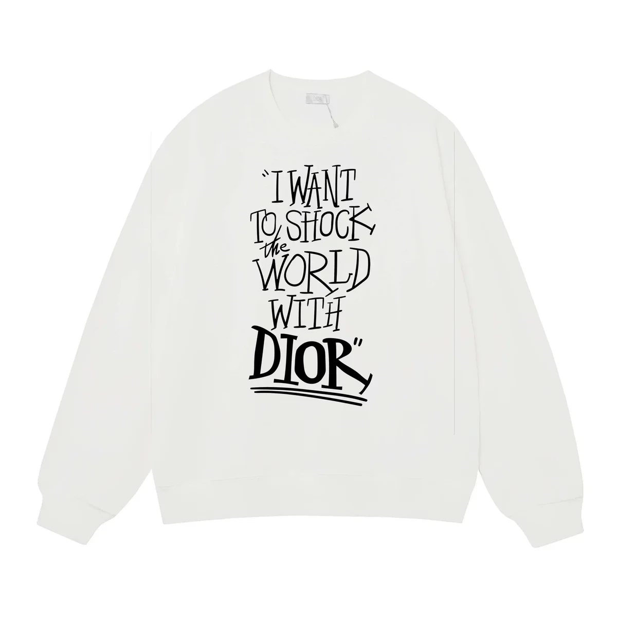Dior Dior White 'I Want to Shock the World' Sweatshirt White - 1