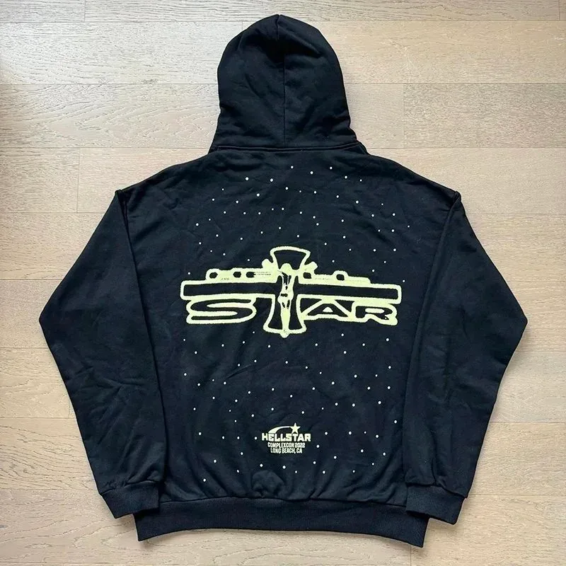 Hellstar Hellstar Star Hoodie Black Solid Top Quality Black - 1