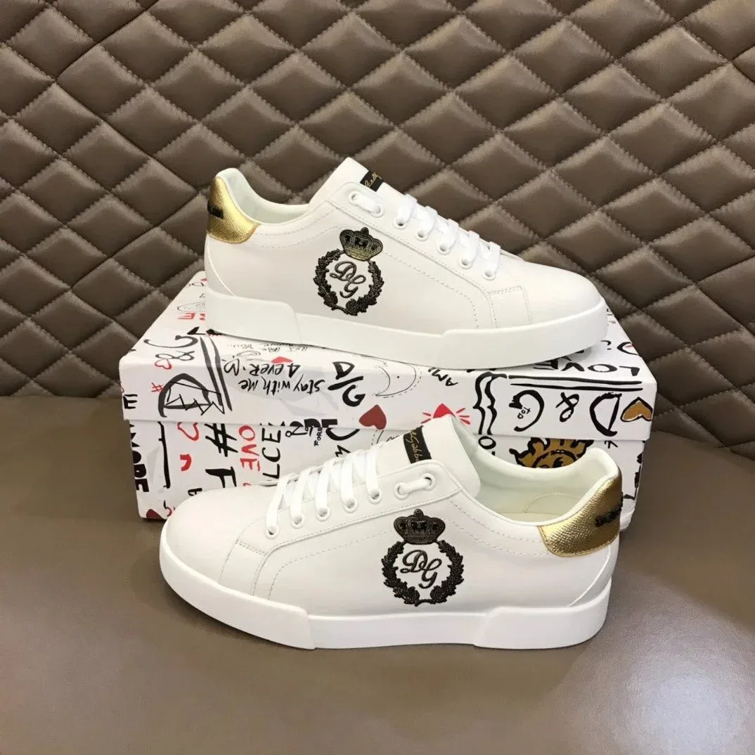 Dolce & Gabbana Dolce & Gabbana Classic Logo White Gold Sneakers White