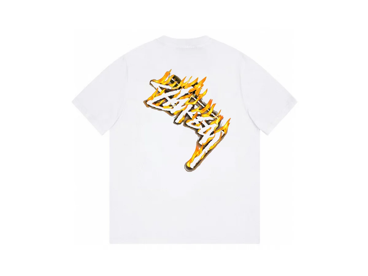 Other White Flame Graphic T-Shirt White - 1